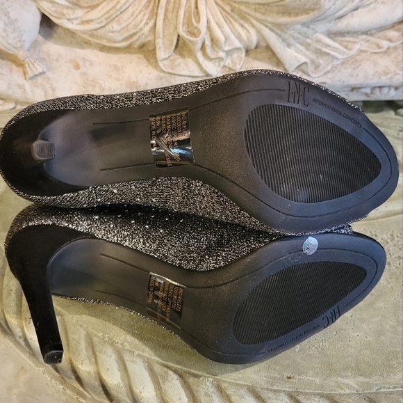 INC International Concepts Womens Rielee2 Fabric Peep Toe, Pewter Knit, #138 - Picture 8 of 11